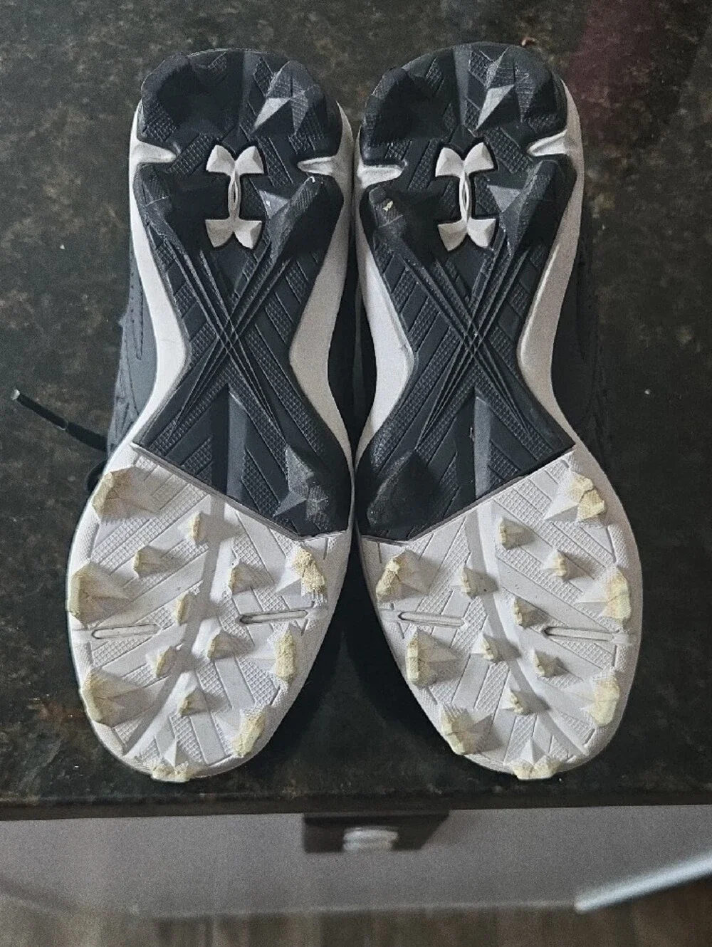 Under Armour Kids Black and White Soccer Cleats